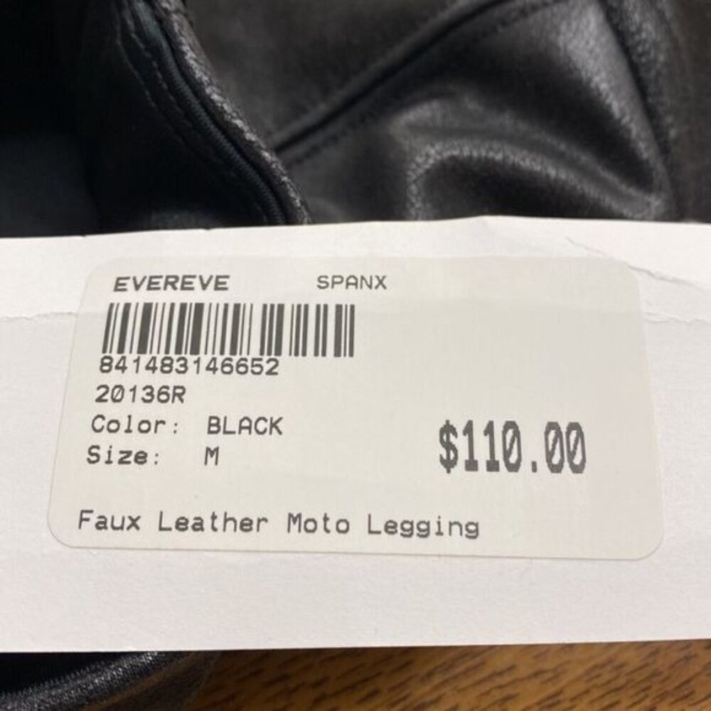 Spanx Womens Faux Leather Moto Legging Black Size M - Picture 12 of 12